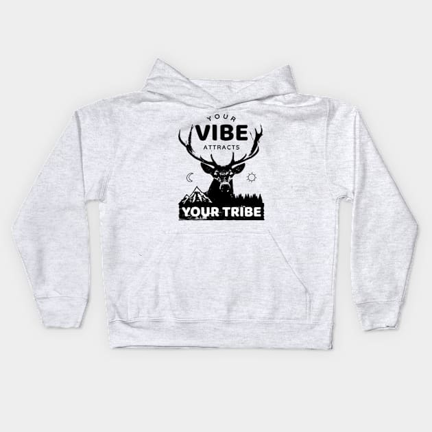 Your Vibe Attracts your Tribe Kids Hoodie by NotUrOrdinaryDesign